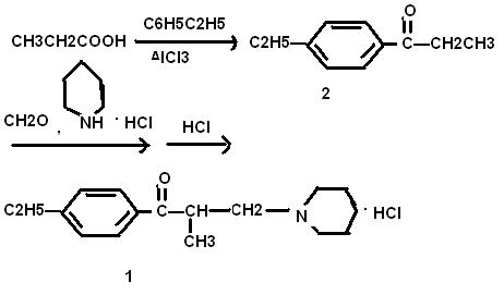 合成盐酸乙哌立松的反应路线